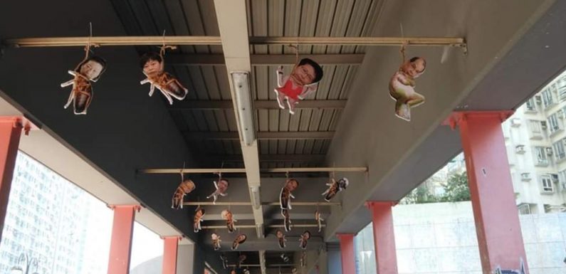 Des ministres au corps de cafard : les étonnantes décorations de Noël des manifestants hongkongais