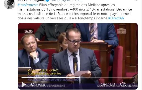 Hervé Saulignac dénonce : « Le silence de la France est insupportable »