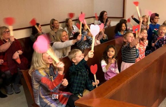Boy, 5, invites his class to court to watch his adoption