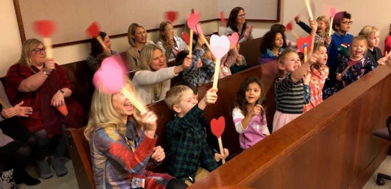 Boy, 5, invites his class to court to watch his adoption