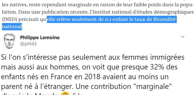 Fécondité immigrée en France : erreur du journal Le Monde qui interprète mal un chiffre déjà trompeur de l’INED