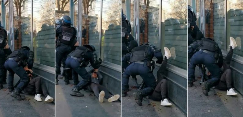 Vidéo d’un manifestant frappé au sol par un policier: une enquête judiciaire ouverte à Paris