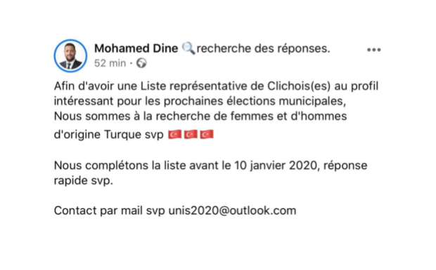 Elections municipales : à Clichy-sous-Bois, le MODEM cherche des personnes « d’origine Turque » pour intégrer sa liste