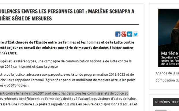 Il y a un an Schiappa annoncait le lancement des référents LGBT au sein des commissariats : « on a oublié, dans certains cas, de prévenir les policiers en question qu’ils sont à ce poste »