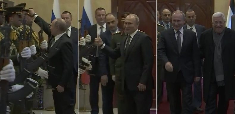 A Bethléem, Vladimir Poutine remet la casquette sur la tête d’un garde palestinien