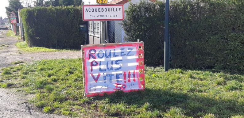 Des pancartes choc pour inciter à lever le pied dans le Pithiverais