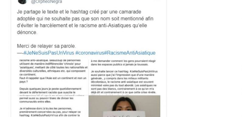 Coronavirus : Des Français d’origine asiatique dénoncent le racisme ambiant avec le hashtag #JeNeSuisPasUnVirus :