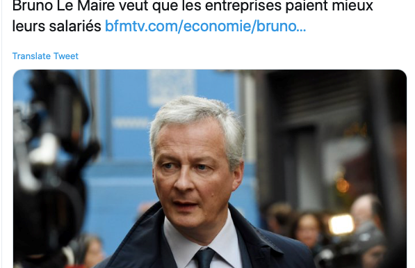 Pour de meilleurs salaires ? Bruno Le Maire a la solution ! Par Simone Wapler.