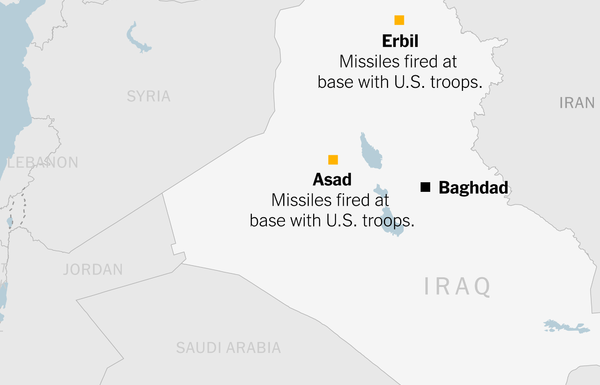 Iran ‘Concludes’ Missile Attacks on Bases; Later, a Plane Crashes: Live Updates