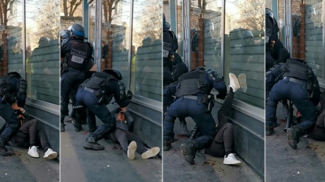 Vidéo d’un manifestant frappé au sol par un policier: une enquête judiciaire ouverte à Paris