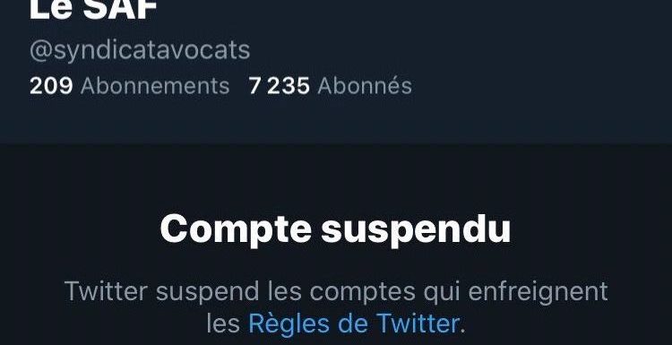 Compte Twitter suspendu : le Syndicat des avocats de France dénonce une « censure »