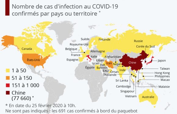 Les pays touchés par le coronavirus