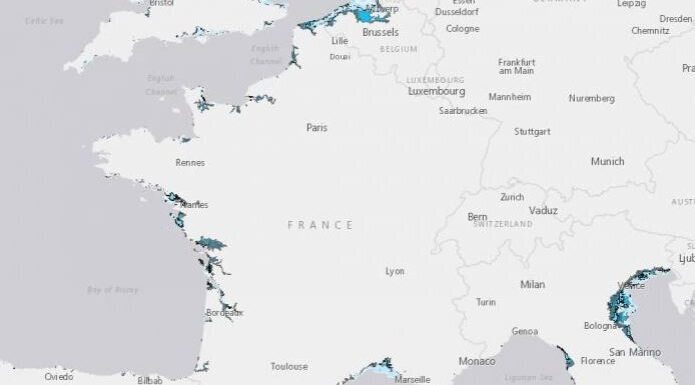 Montée des eaux: voici la carte des littoraux français menacés d’ici 2100