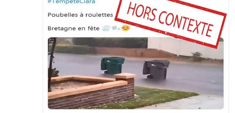 Non, cette vidéo de poubelles emportées par les intempéries n’est pas liée à la tempête Ciara