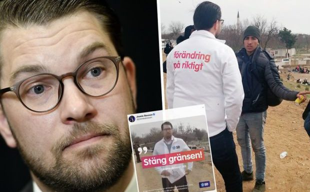 « La Suède est pleine » : le chef des Démocrates suédois distribue des tracts à la frontière turque informant les migrants qu’ils ne sont pas les bienvenus