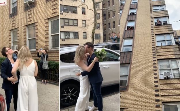 New York : privées d’union à la mairie, elles sont mariées par leur ami depuis sa fenêtre