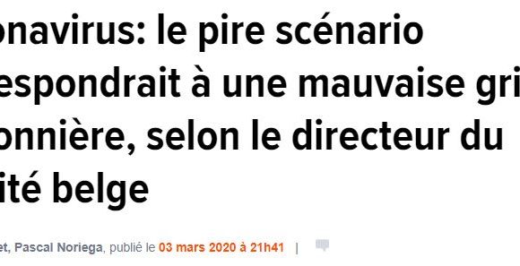 Actu CoronaVirus – 15 mars (« Une simple grippe »)