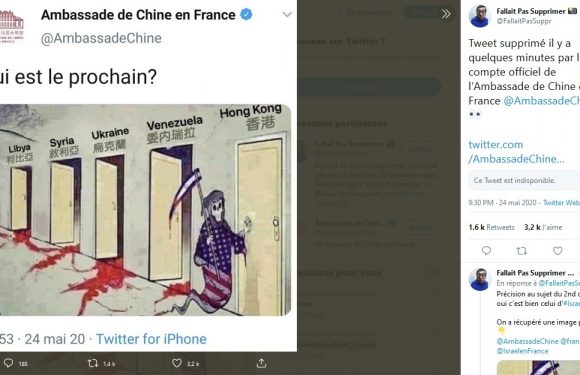 Dessin polémique : l’ambassade de Chine en France affirme que son compte Twitter a été «falsifié»