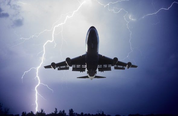 What happens when lightning strikes an airplane?