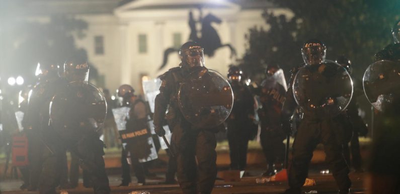 George Floyd protestors and police clash in front of White House